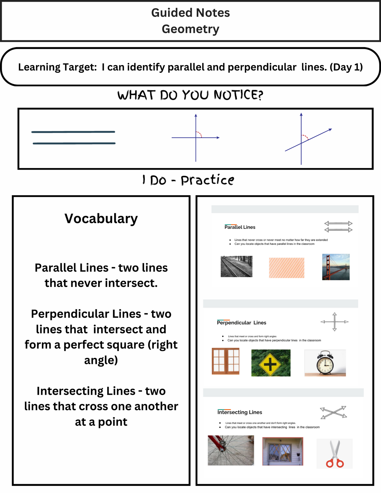 4th Grade Geometry Guided Notes