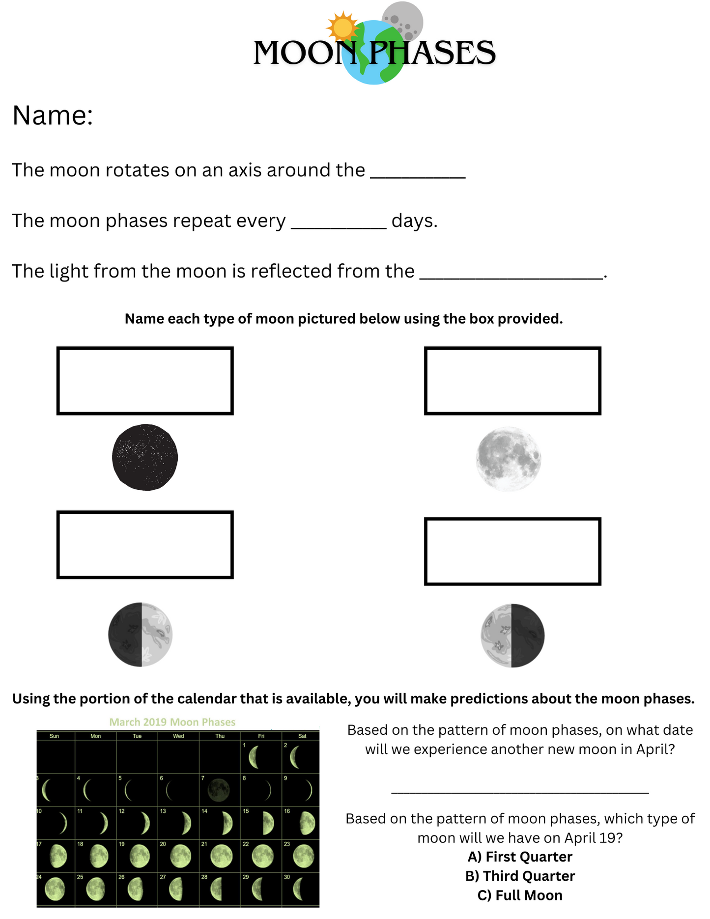 Patterns of Change Worksheets