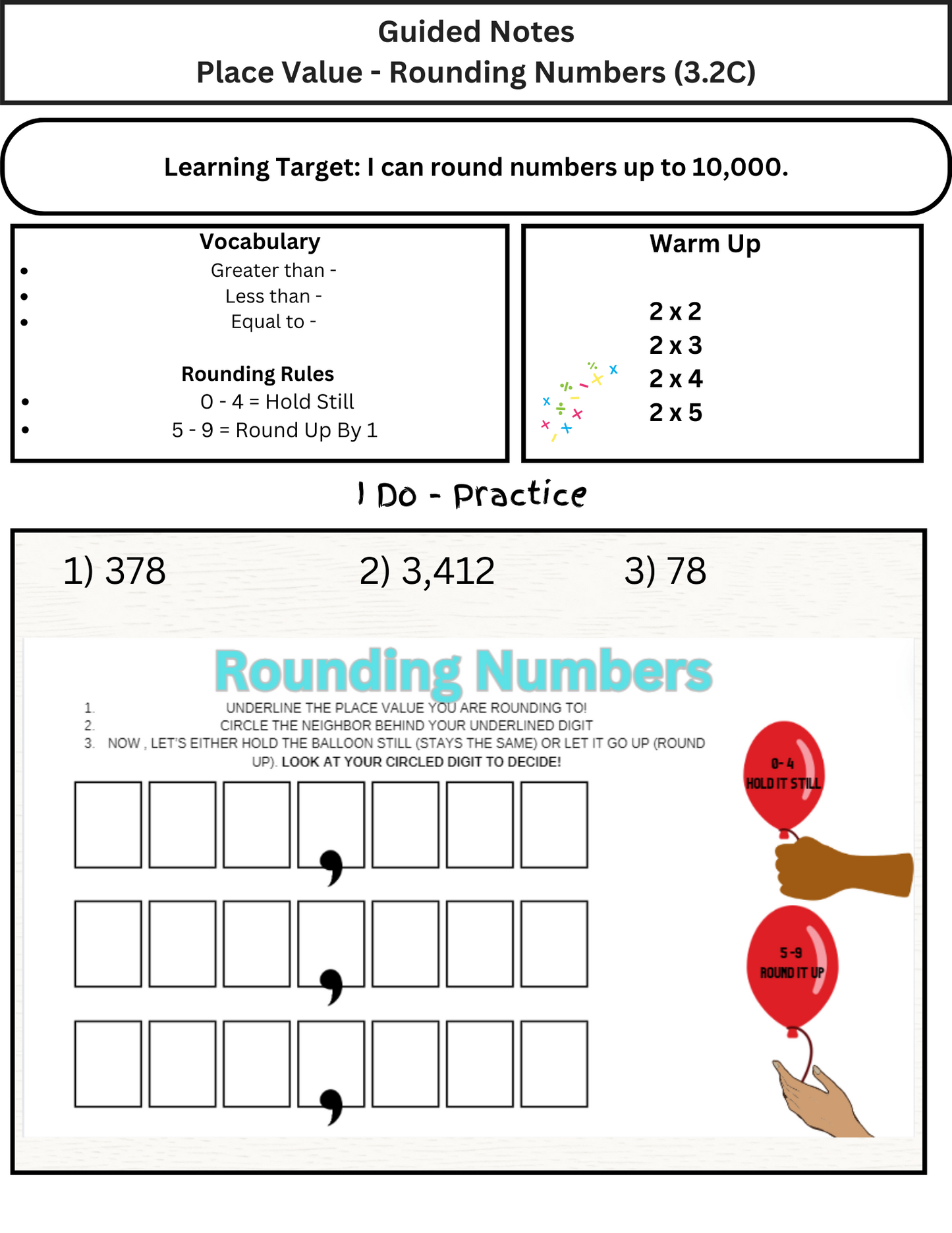 3rd Grade Yearlong Math Guided Notes & PowerPoint (TEKS Based)