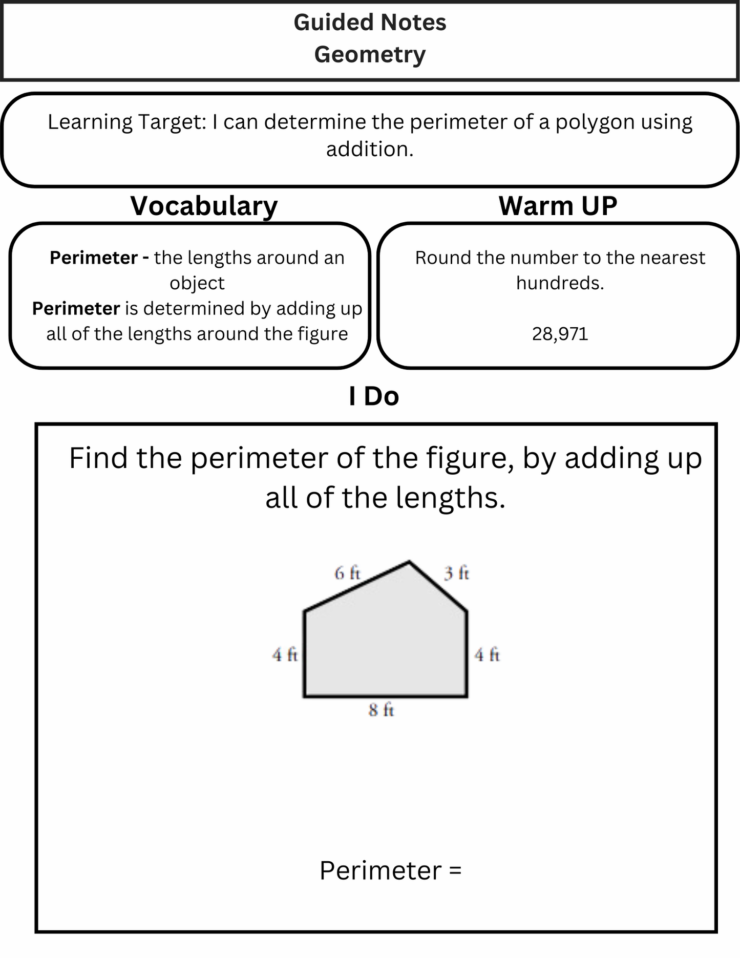 3rd Grade Geometry Guided Notes