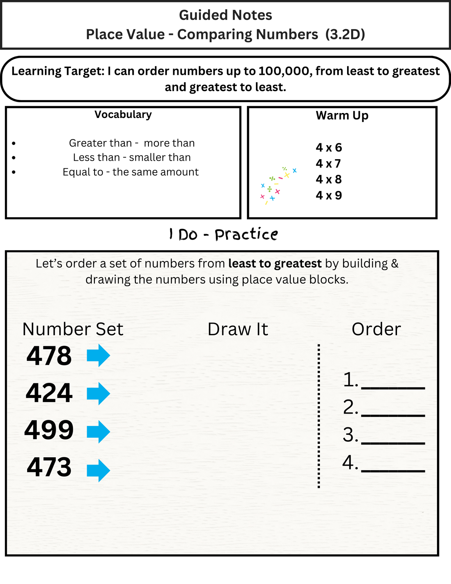 3rd Grade Yearlong Math Guided Notes & PowerPoint (TEKS Based)