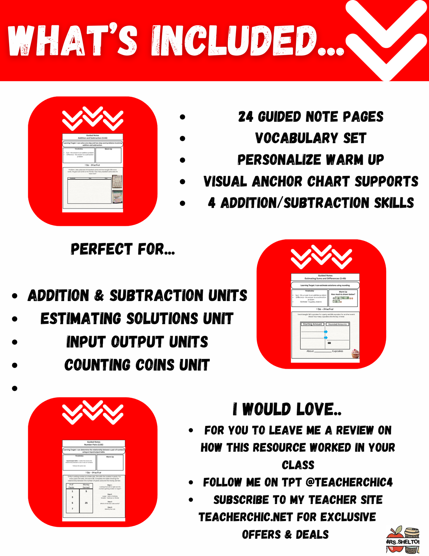 3rd Grade Addition/Subtraction Guided Notes