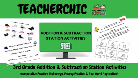 3rd Grade Addition & Subtraction Station Activities