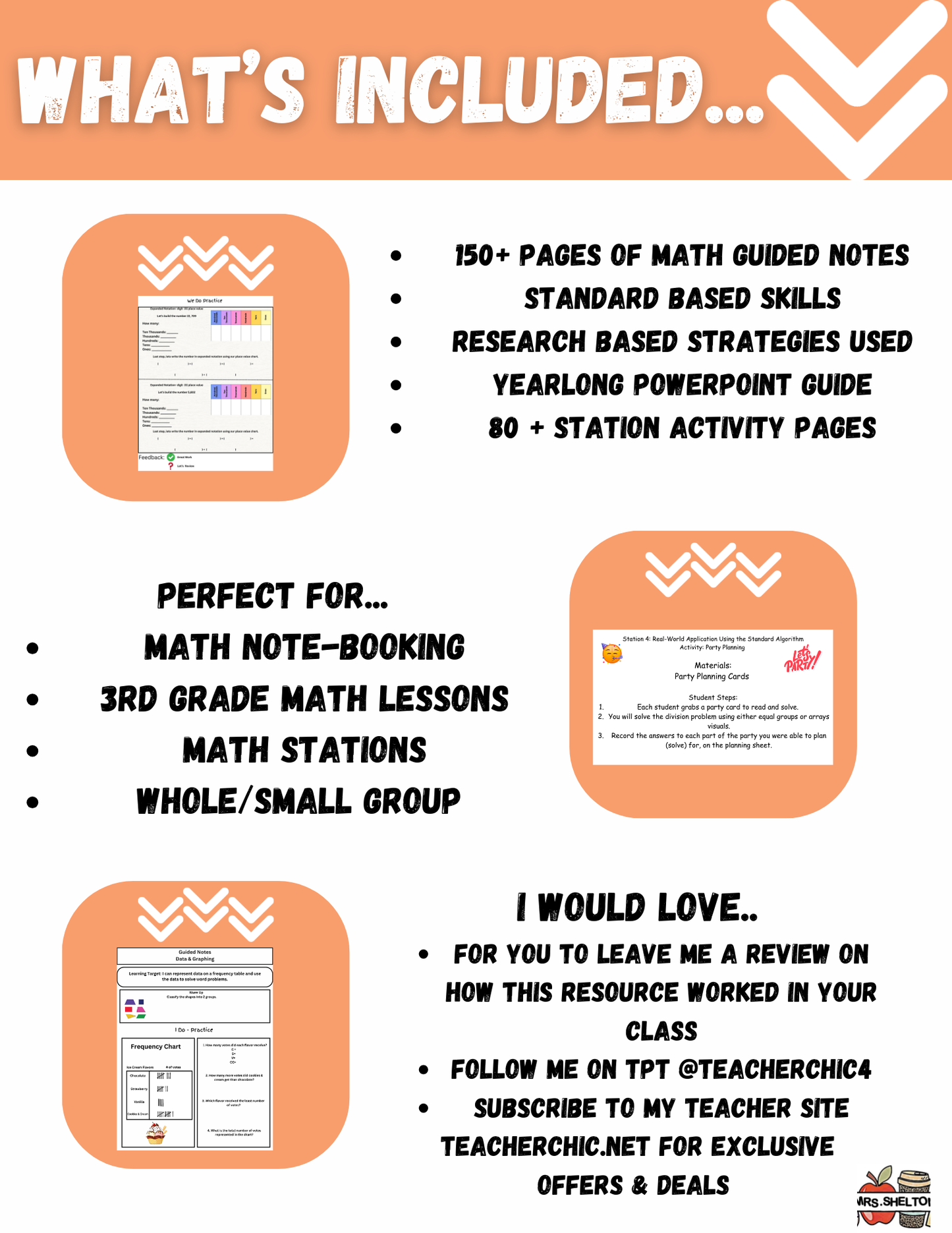 3rd Grade Math Guided Notes & Station Activities Bundle (Yearlong)