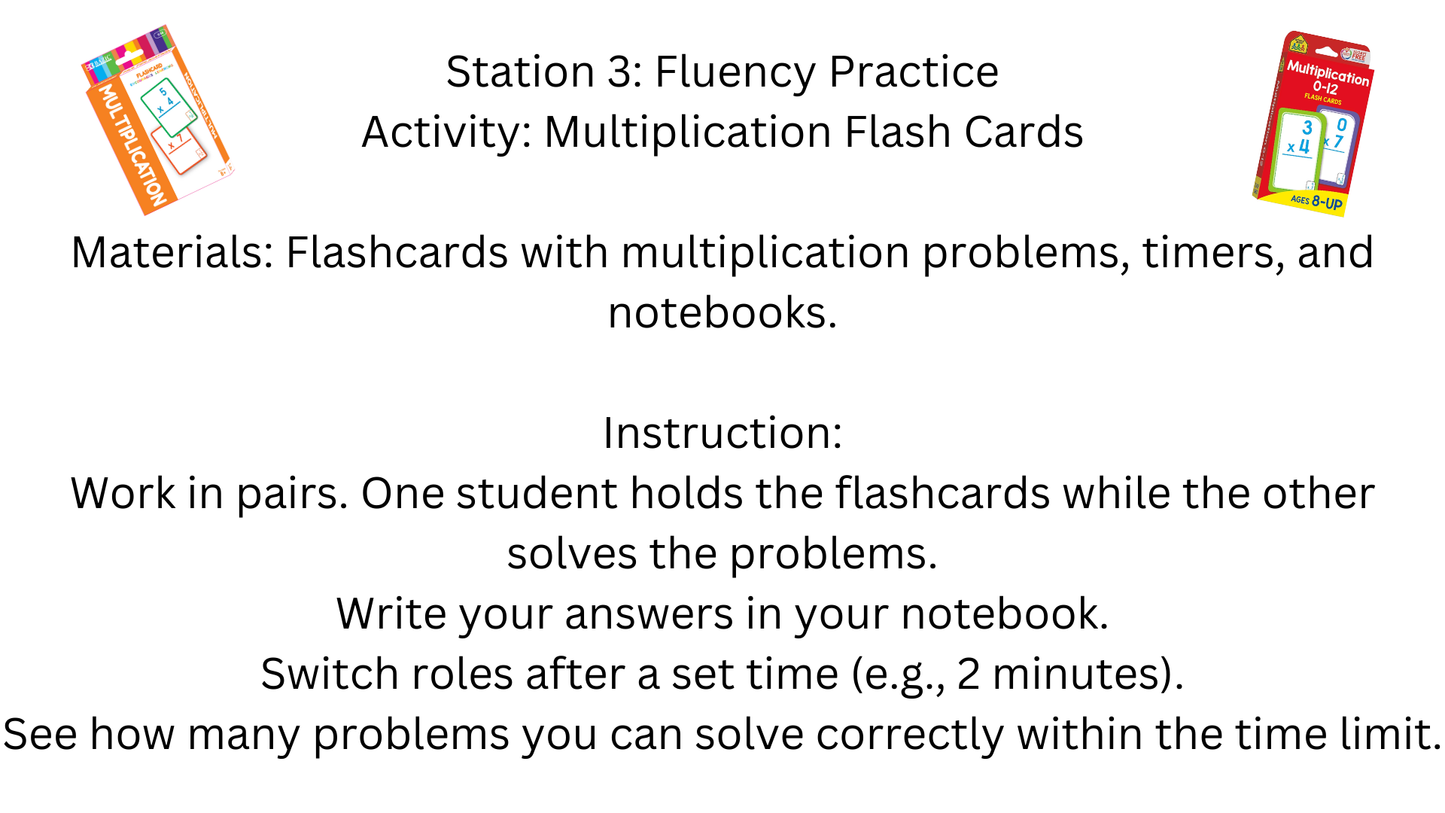 3rd Grade Multiplication & Division Station Activities