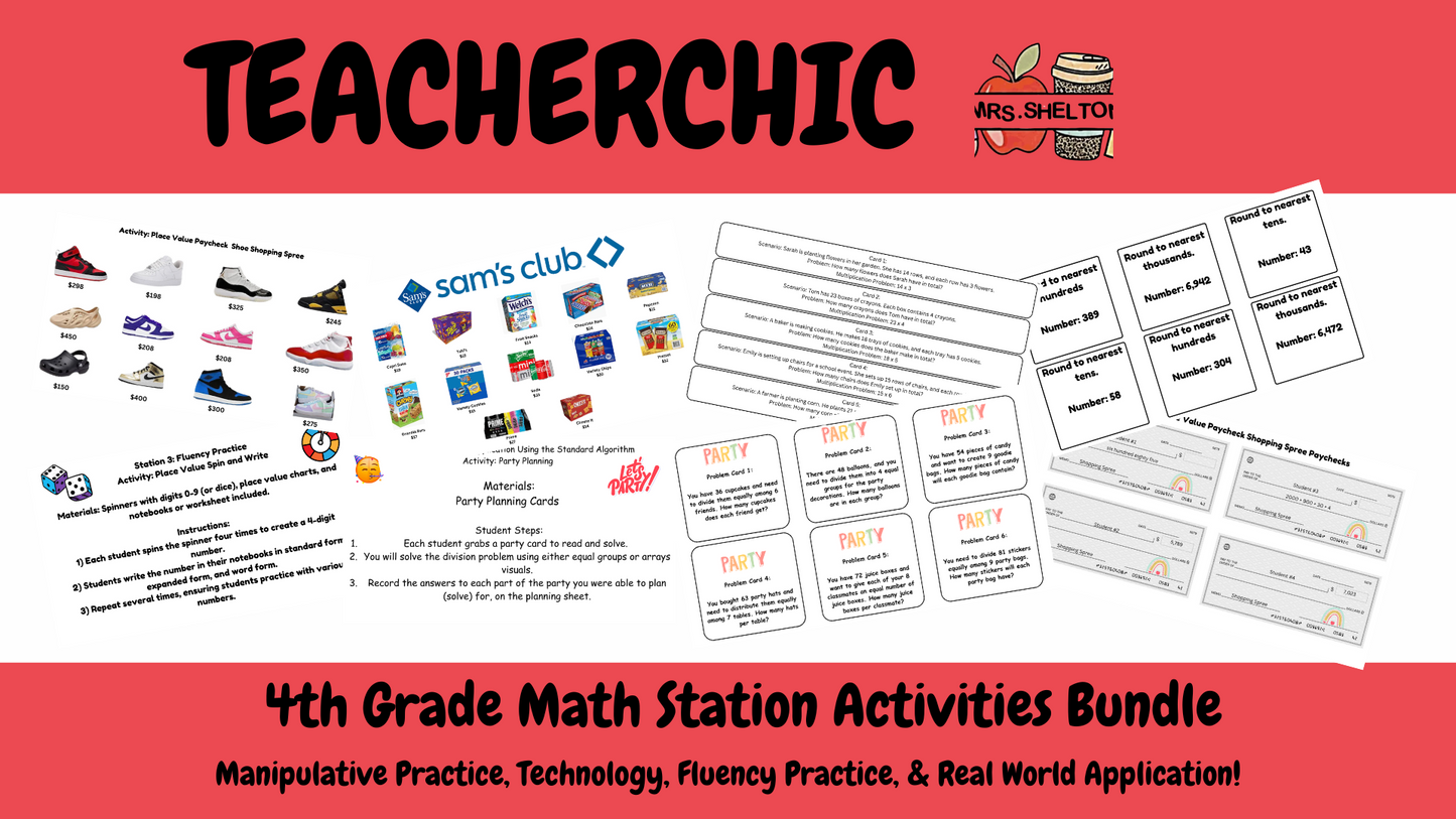 4th Grade Ultimate Math Stations Bundle