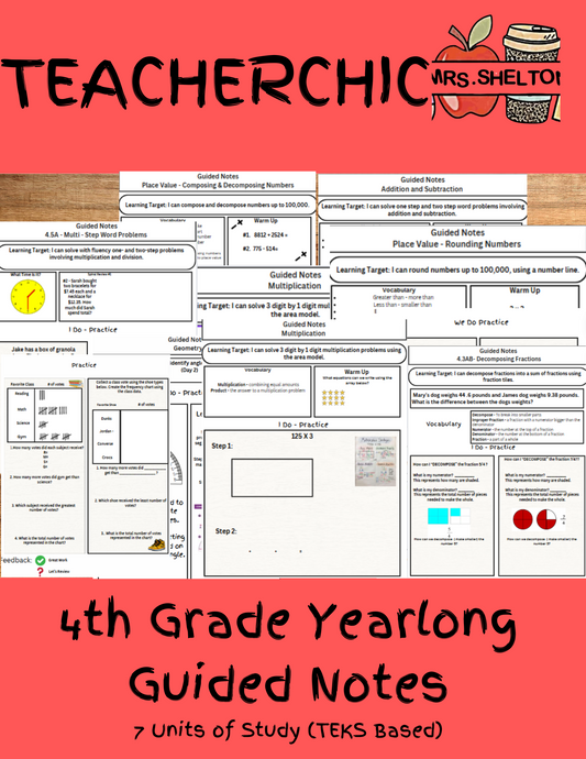 4th Grade Yearlong Guided Notes Bundle