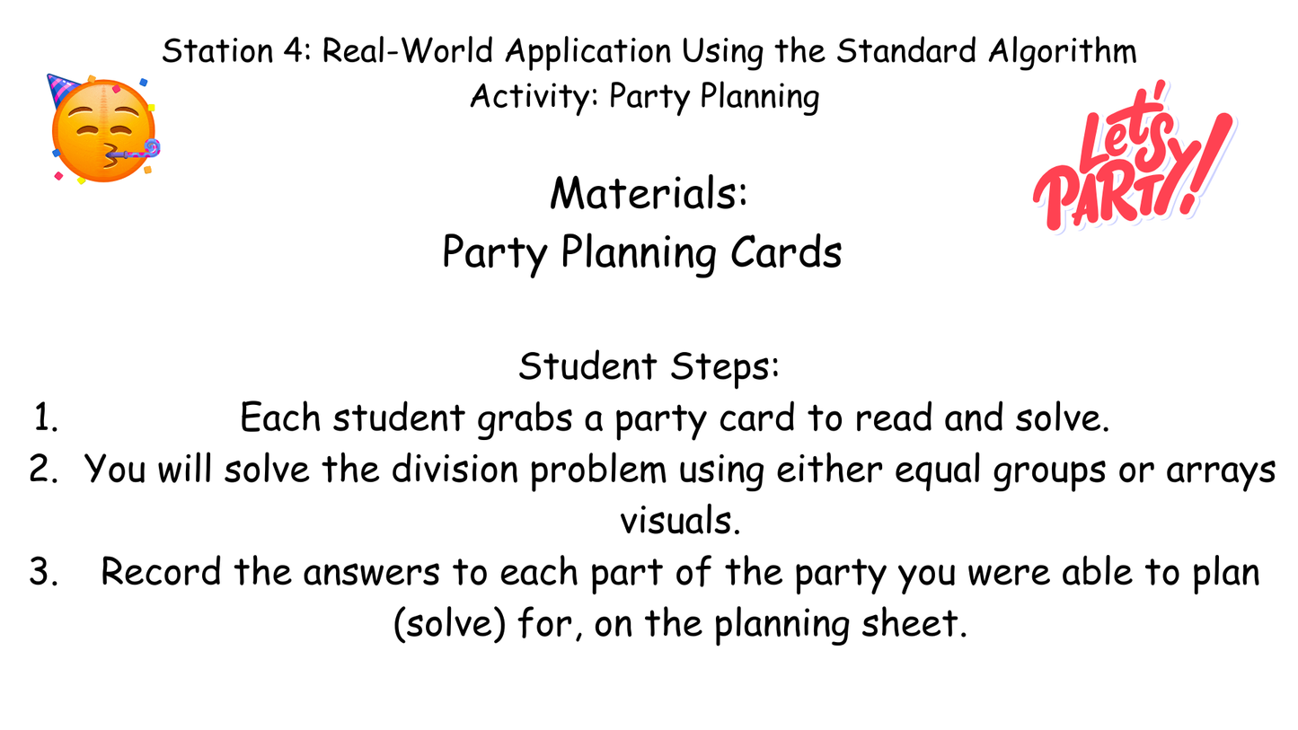 3rd Grade Multiplication & Division Station Activities