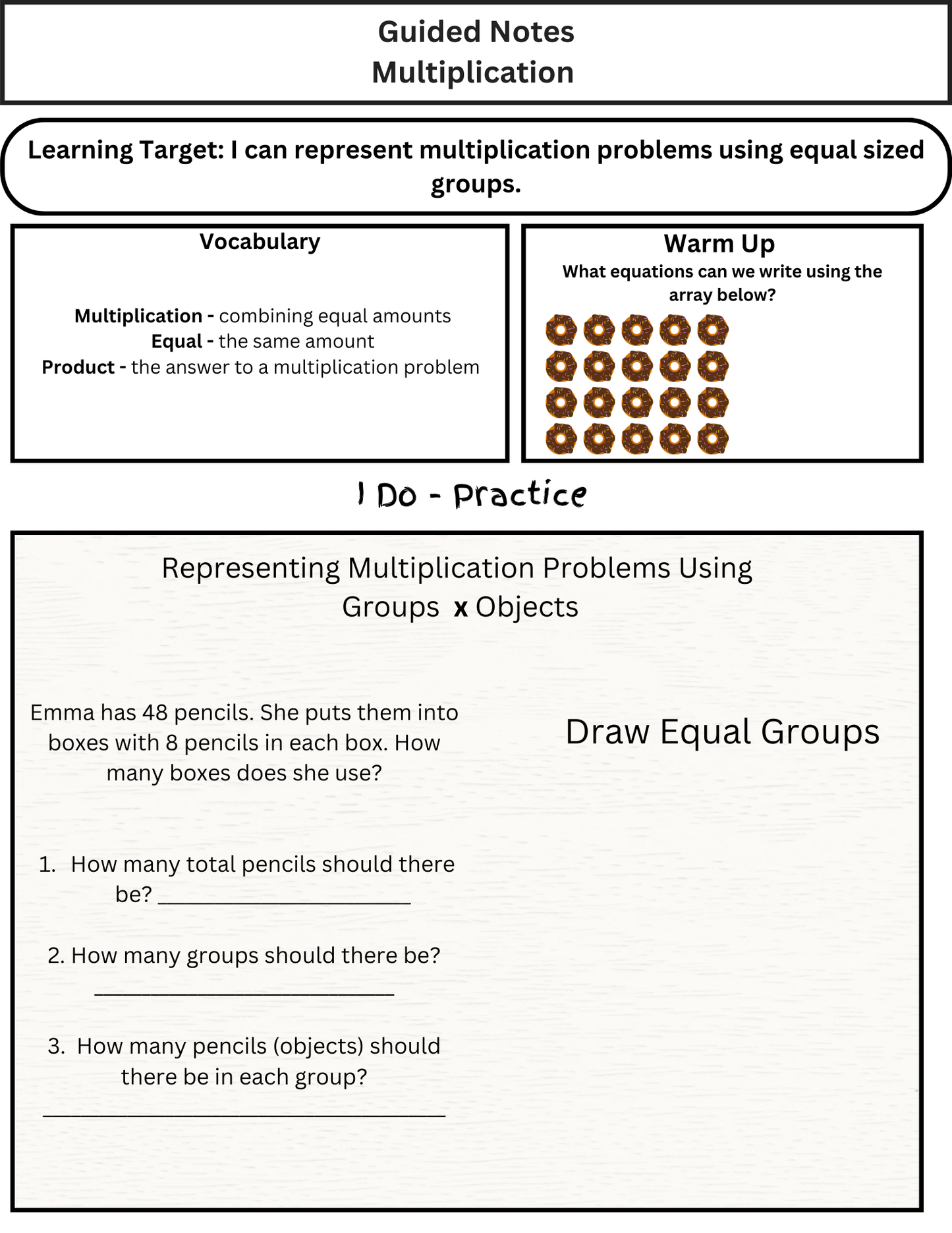 3rd Grade Yearlong Math Guided Notes & PowerPoint (TEKS Based)