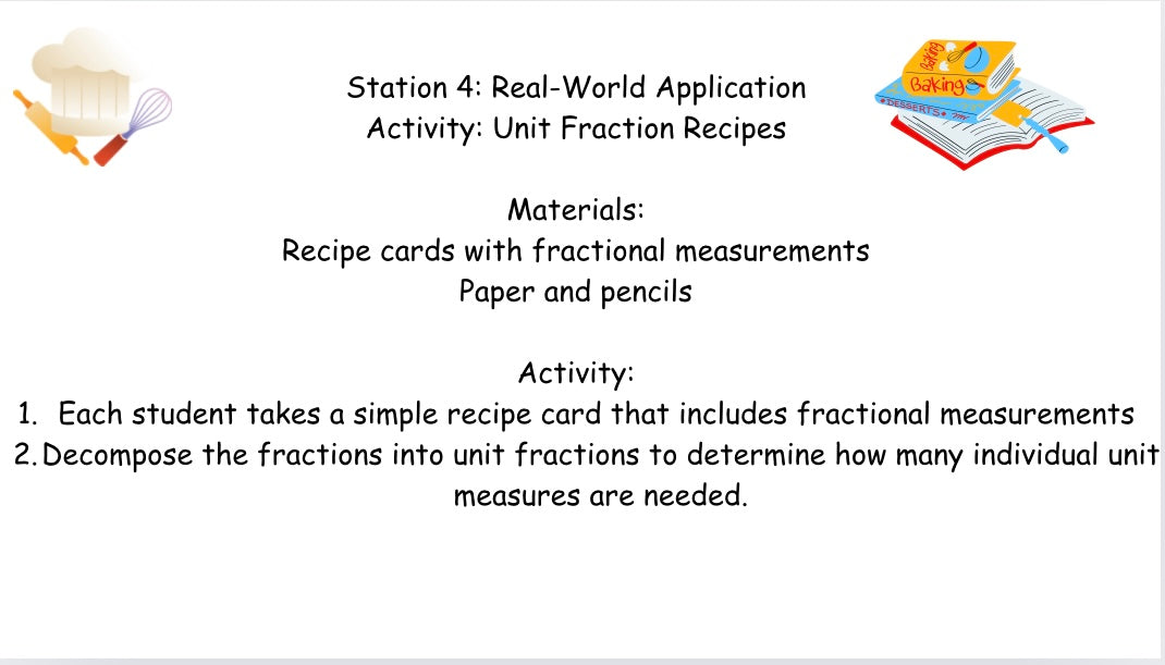 4th Grade Fraction Station Activities