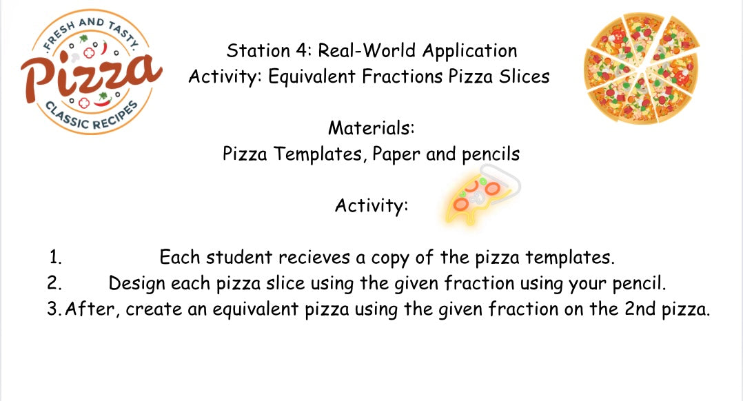 4th Grade Fraction Station Activities