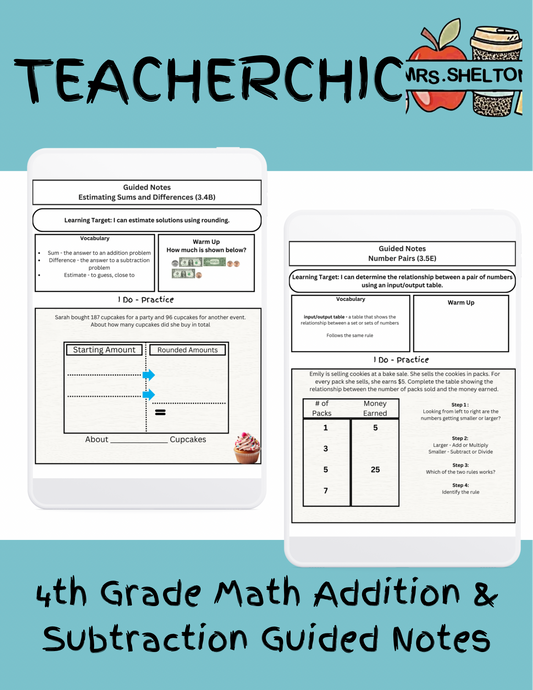 4th Grade Addition & Subtraction Guided Notes