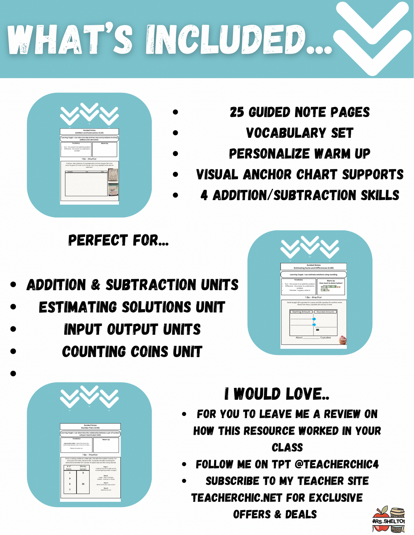 4th Grade Addition & Subtraction Guided Notes