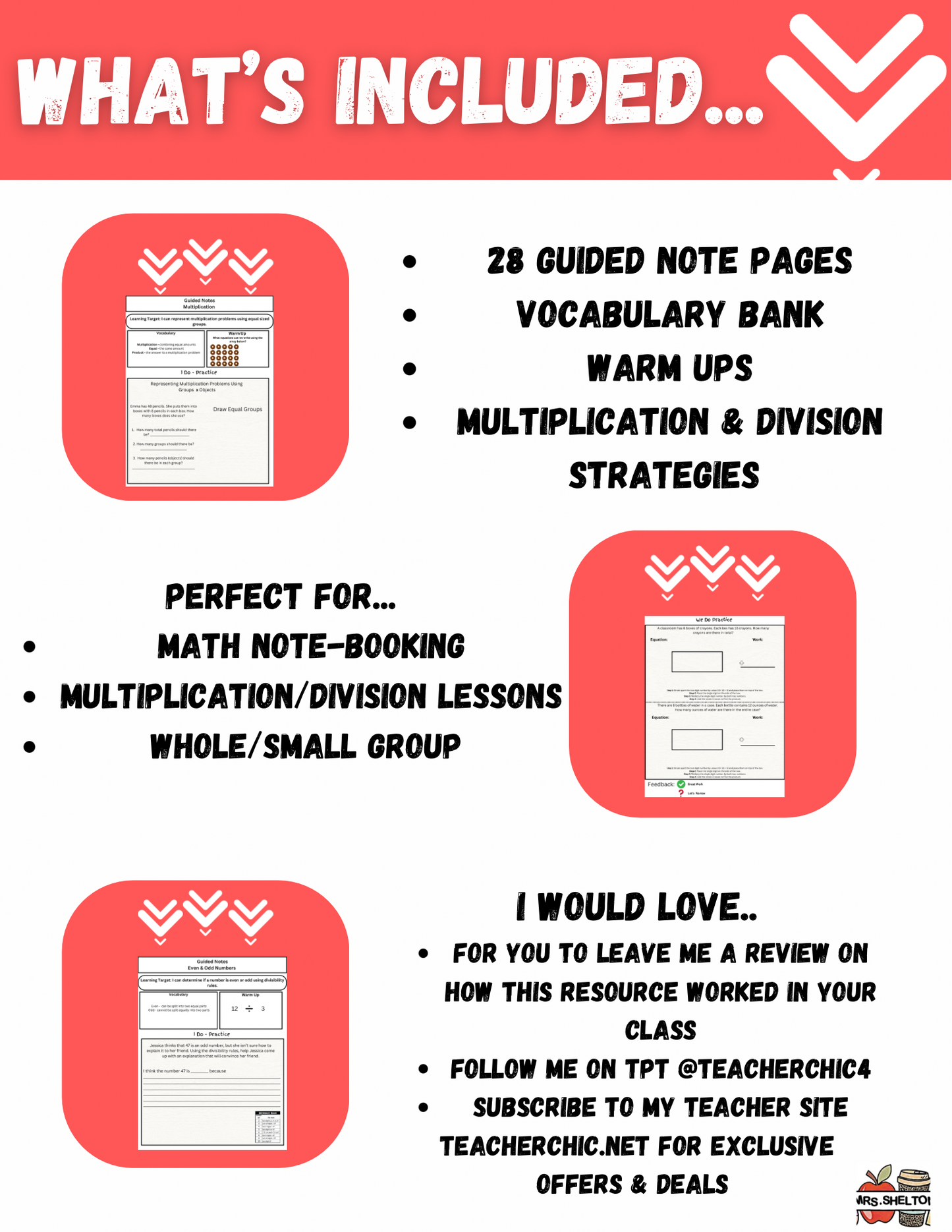 4th Grade Multiplication & Division Guided Notes