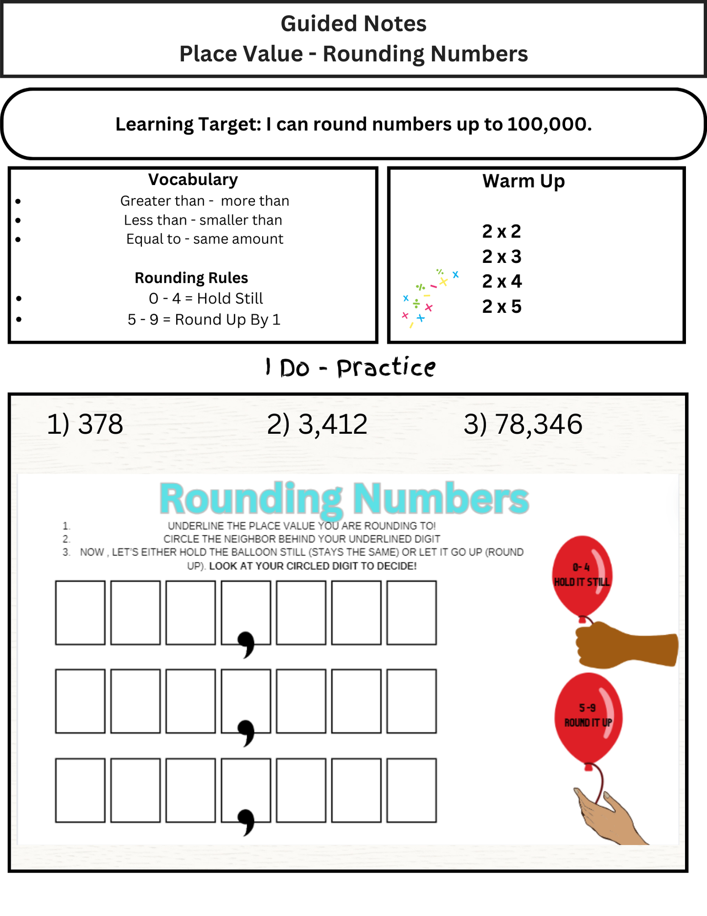 4th Grade Place Value Guided Notes