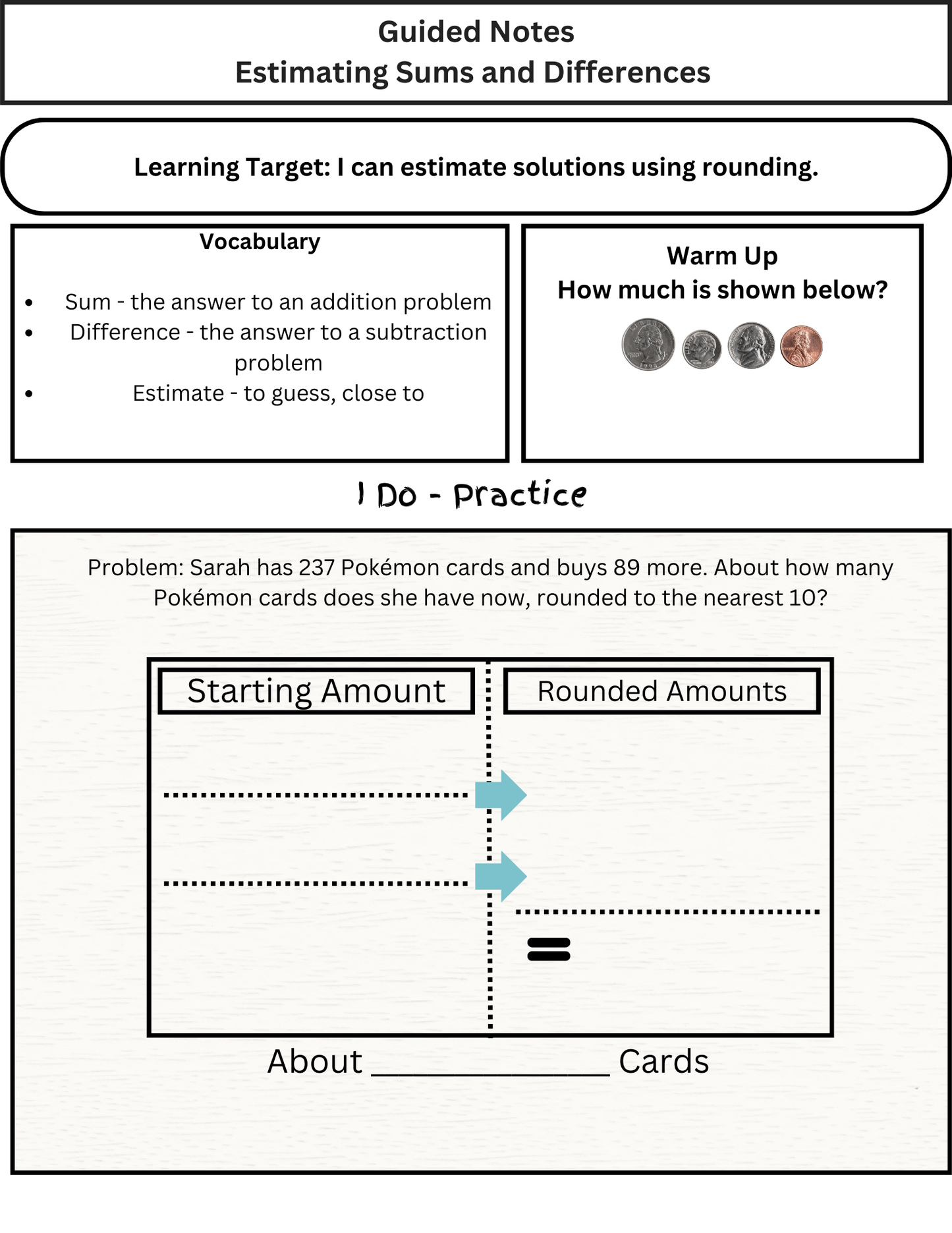 4th Grade Addition & Subtraction Guided Notes