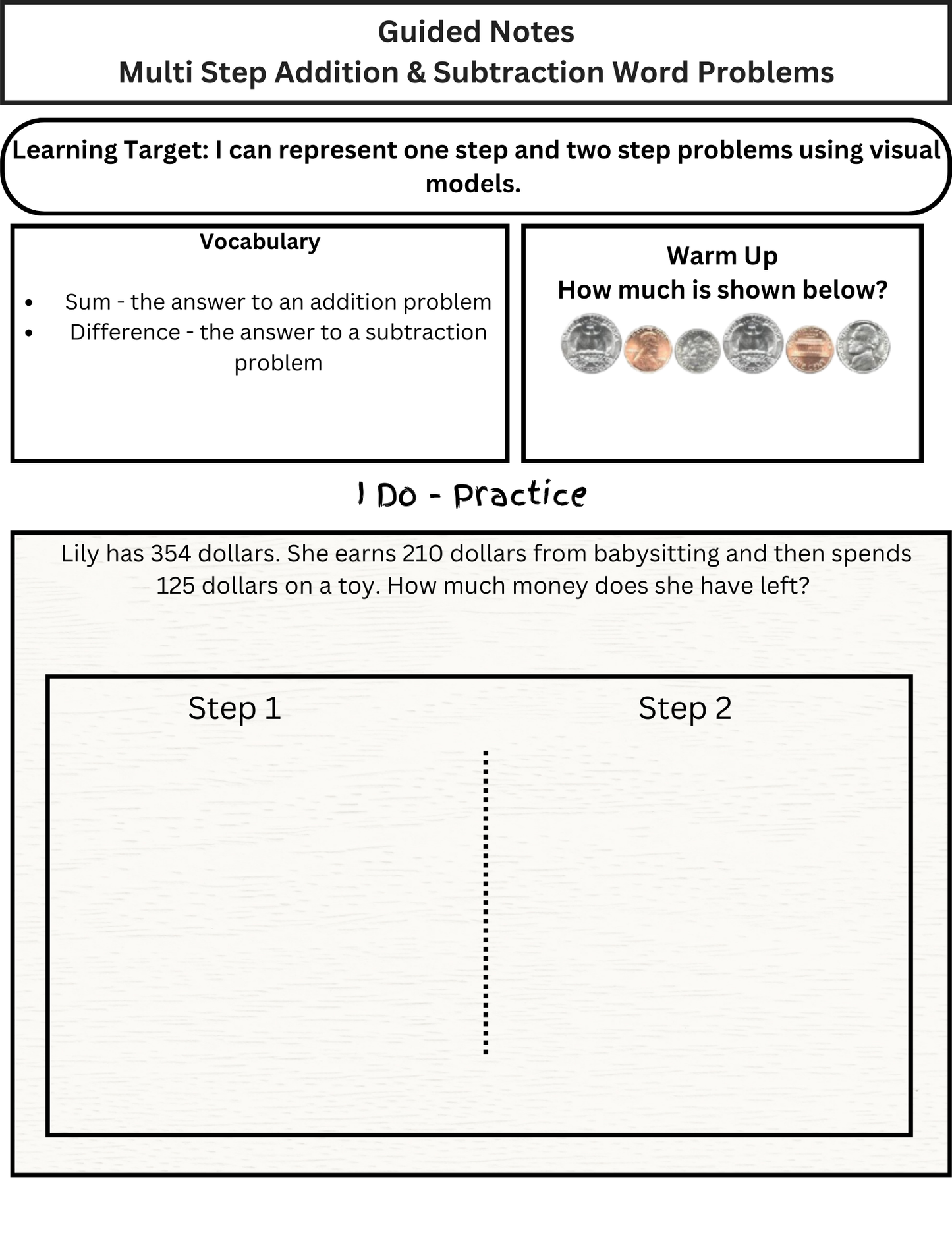 4th Grade Addition & Subtraction Guided Notes