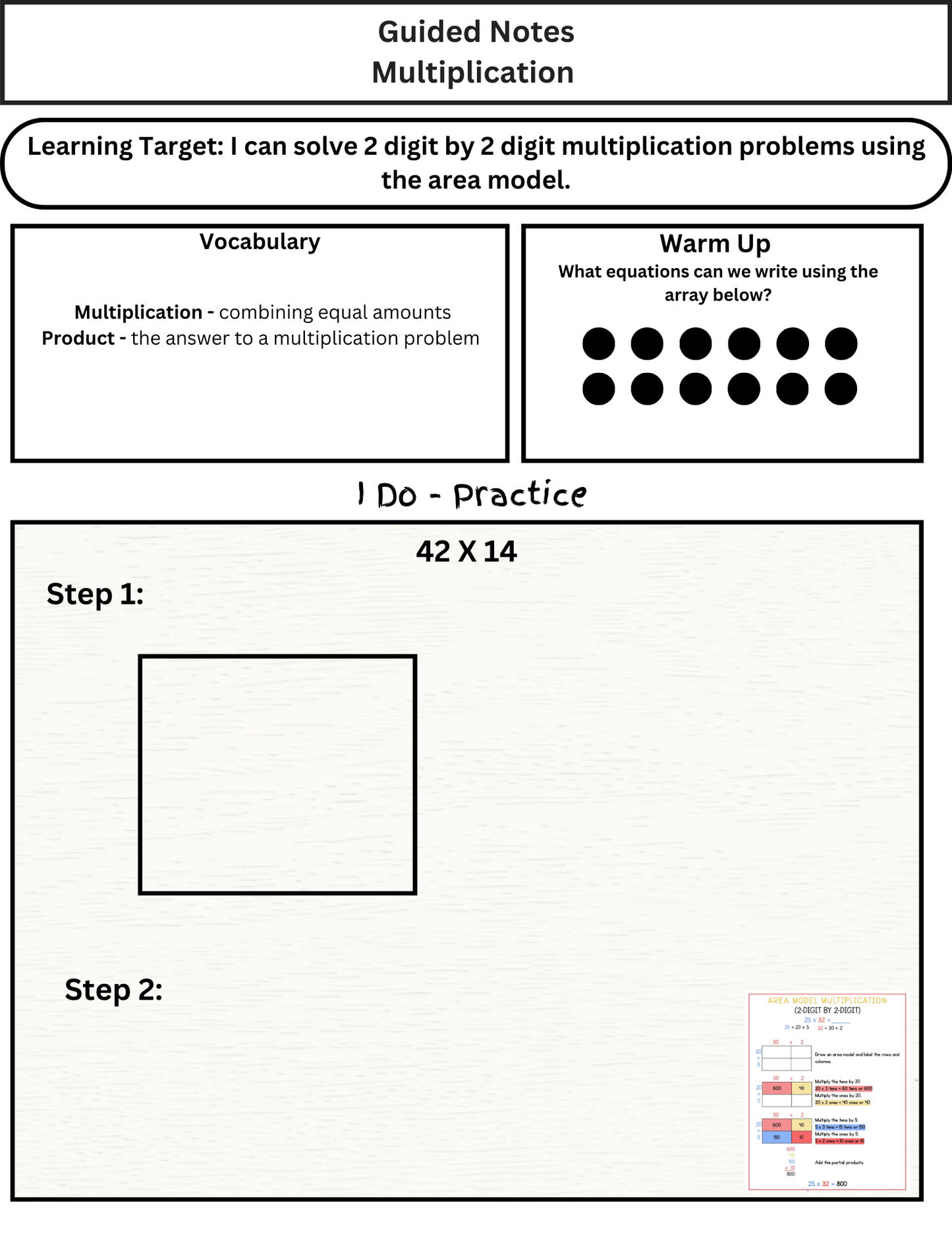 4th Grade Multiplication & Division Guided Notes