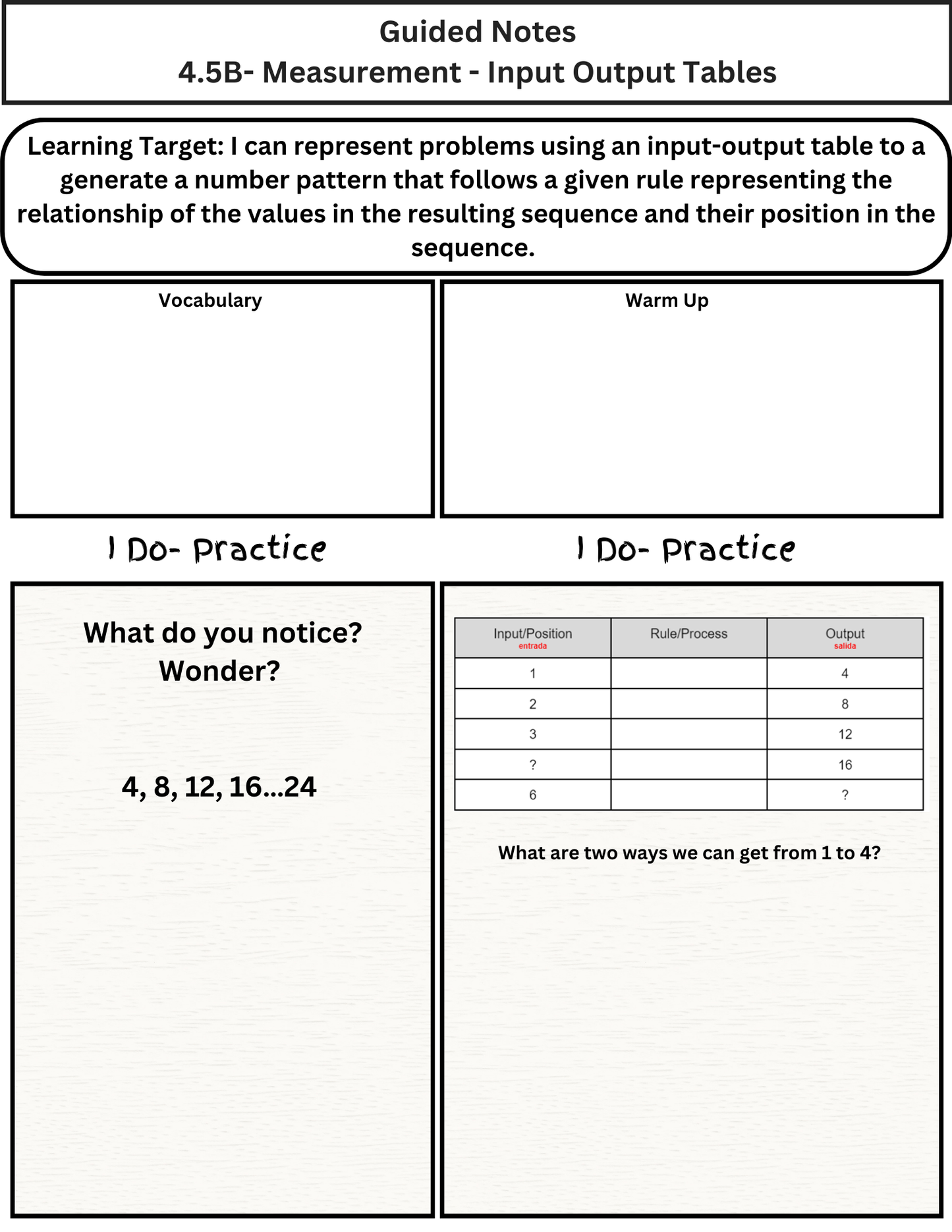 4th Grade Measurement Guided Notes