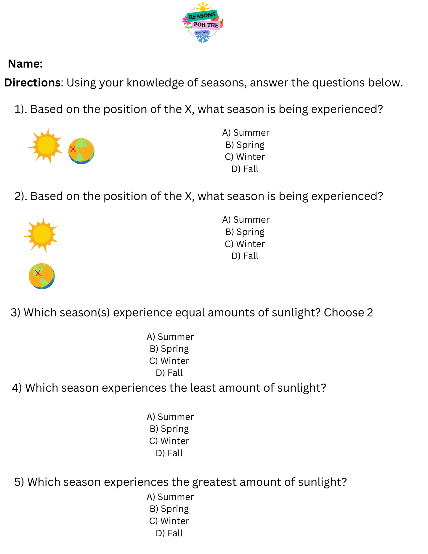 Patterns of Change Worksheets