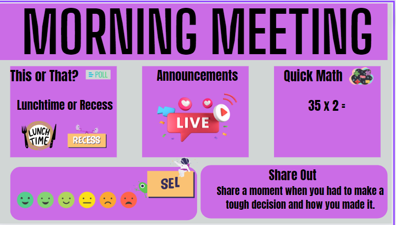 Editable Morning Meeting Slides (151 Total)