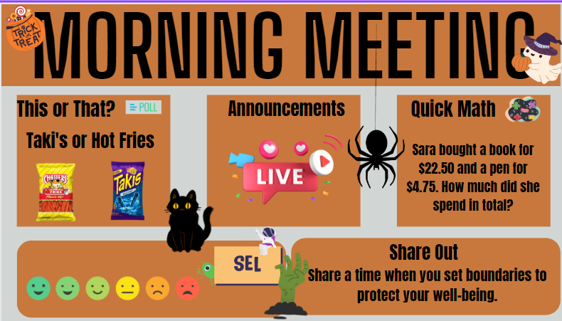 Editable Morning Meeting Slides (151 Total)