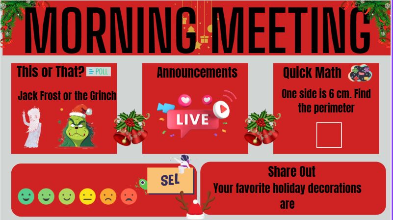 Editable Morning Meeting Slides (151 Total)